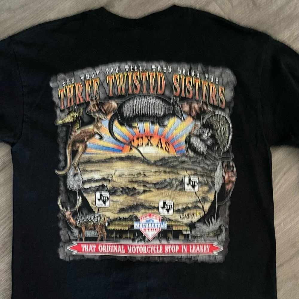 Frio Canyon Motorcycle Stop Leakey Texas‎ Men’s Long Sleeve Size Medium